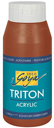 KREUL 17012 - Solo Goya Triton Acrylfarbe oxydbraun dunkel , 750 ml Flasche, schnell und matt trocknend, Farbe auf Wasserbasis, in Studienqualität, vielseitig einsetzbar, gut deckend und ergiebig