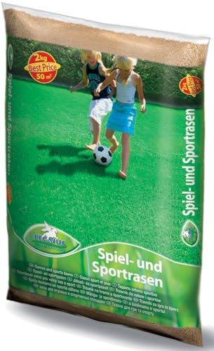 Pegasus Spiel- und Sportrasensamen 622364, 2kg, 50qm - Strapazierfähiger Rasenteppich, schnellkeimend, ideal für Rasen Reparatur, Rasensaat, Saatgut
