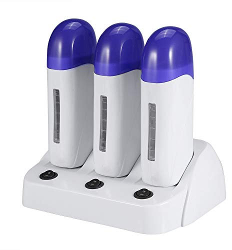 Electric Wax Heater and Warmer Machine, Cartridge Roller With Environmental Heating for Hair Removal (Three Seats)