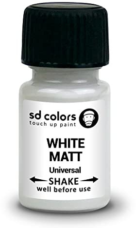SD COLORS Ausbesserungsfarbe, Universalmatte, weiß, 15 ML, für kleine Reparaturautos, Metall, Holz, Kunststoff, Fenster, Rahmen, Türen, Tore