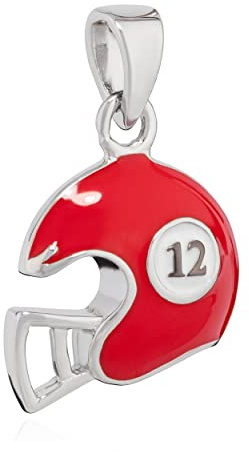 NKlaus 13x12mm Kettenanhänger Rugby Helm 925 Silber Ball Sport Hobby Silberanhänger 14183