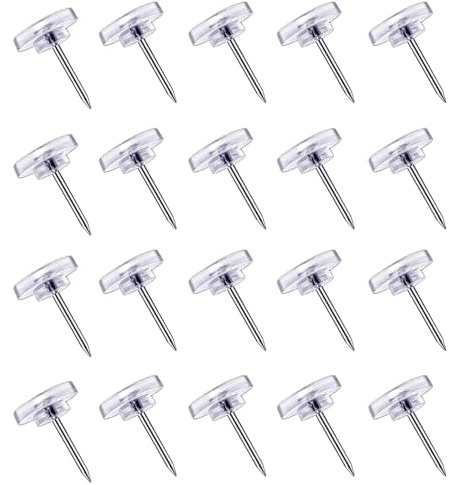 Muuzll Clear Push Pins - 150Pcs Drawing Pins, Thumb Tacks for Cork, Notice and Bulletin Boards - Perfect for School & Office Use