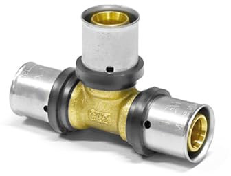 Sanpro THPRESS Pressfitting T-Stück gleiche Abgänge TH Kontur, Größe 26x3, Messing