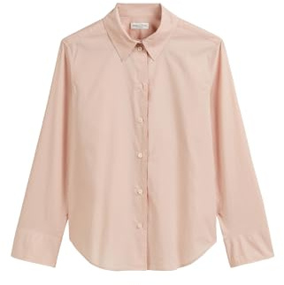 Marc OߴPolo Camisa de algodón orgánico Mujer con cuello Kent, Rosa (Chalky Peach), 48