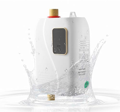 3000W Instant Water Heater,Under Sink Water Heater with LCD Display,Tankless Electric Heating Element Water Heater with Energy Efficient Supply System for in-Line Sinks, Wash Basins,Shower