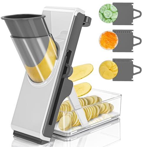 Mandoline Slicer for Kitchen, Mandoline Slicer Safe Multifunctional Dicer Adjustable Commercial Slicer Machine Stainless Steel Chopper
