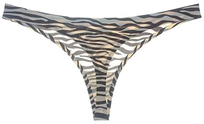 MKLQLS Perizoma Senza Cuciture da Donna Mutandine a Vita Bassa Bikini Hipster Slip Invisibili Sexy con Schiena a T Mutandine Elastiche Perizoma Invisibile Biancheria Intima Morbida Zebra M