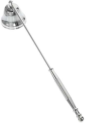 MAGICLULU Kerzenlöscher aus Edelstahl, Dochtlöscher mit Langem Griff, Kerzenlöscher-zubehör, Silberfarben, zum Sicheren Löschen von Dochten, 24,9 Cm