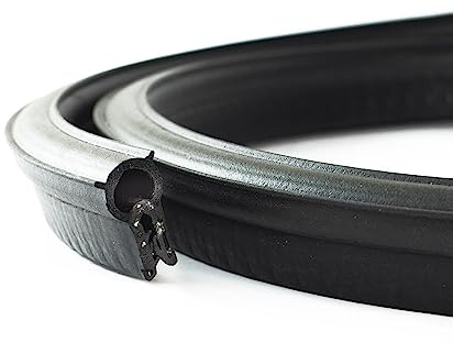 Eutras Draught Excluder KSD2004 Rubber Door Seal Boot Gasket – Clamping Range 1 – 3.5 mm – Black – 10 m
