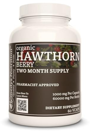 Remedy’s Nutrition Hawthorn Berry | 1,000 mg, 60 Vegan Capsules Herbal Dietary Supplement | Two Month Supply