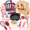 STAY GENT Interactive Robot Dog Toys for Kids, 16Pcs Electronic Pet Grooming Toys with Pet Carrier & Plush Walking Toy Dog on Lead, Pet Care Role Play Toys Gifts for Girls 3 4 5 6 7 Years Old