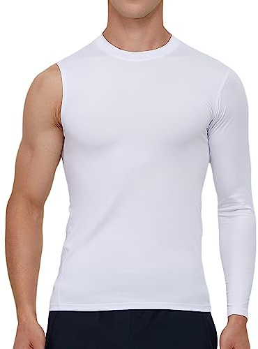 Smastyle Camiseta de Compresión de Mangas única Larga Hombre Baloncesto Camiseta Interior1/2 Manga Larga Baselayer Deportiva Camisa de Compresión sin Mangas Base Atlética Entrenamiento Fitness