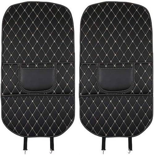 OYTHO Auto Rückenlehnenschutz für Seat Exeo/Ibiza/Leon/MII/Tarraco/Toledo, Leder Stoff Wasserdicht Rücksitzschoner Autositz Car Kick Mat Anti-Schmutz-Schutzpolster,B/2Pcs