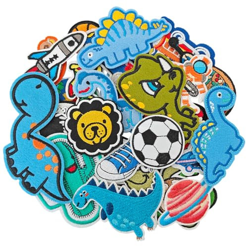TXSN Aufnäher zum Aufbügeln für Jungen, sortiert, bestickt, zum Aufbügeln oder Aufnähen, dekorative Applikationen für Kinderkleidung, Hosen, Rucksäcke, Hüte, Jeans