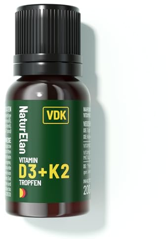 Vitamin D3 K2 hochdosiert Tropfen - 10ml, 1000 I.E. Vitamin D3 pro Tropfen, in Deutschland produziert