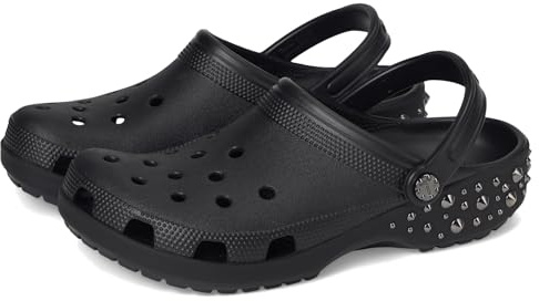 Crocs Unisex Classic Studded Clog Black Men's 9, Women's 11 Medium