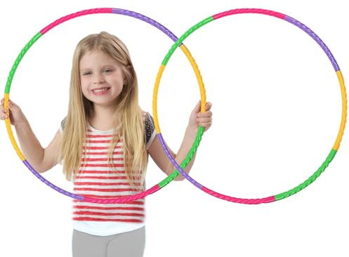 Uoimky Hula Hoop Bambini, 2 Pezzi Cerchio di Fitness Rimovibile 8 sezioni Regolabili Hula Hoop Fitness per ragazzi e ragazze per Ginnastica da dimagrire