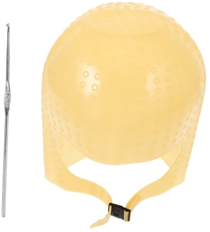 VALICLUD Silicone Hair Highlighting Cap with Hook and Needle Reusable Hair Dyeing Cap for Salon Use