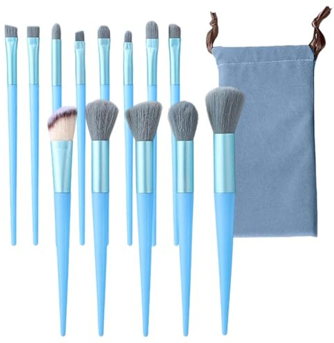 GHPKOTW 13 Piezas Brochas De Maquillaje Profesional, Kit De Brochas Para Sombras, Delineado, Difuminado - La Mejor Elección Esencial De 9 Piezas, Juego De Brochas De Maquillaje Profesional,azul