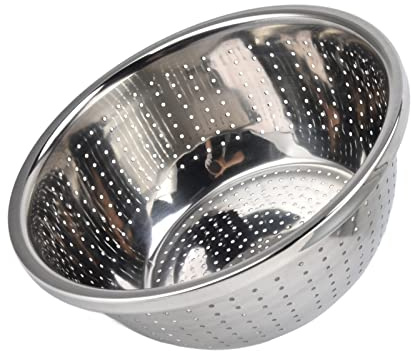 Zerodis Lavandería Basket with Stainless Steel Oxide Trunk for Silver Kitchen, Drainage Holes for Faster Drainage, Multifunctional Rice Sieve, Safe Dishwasher (26cm)