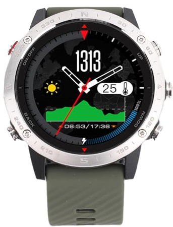CHICIRIS Orologio Sportivo Intelligente, Fitness Tracker Impermeabile in Lega Ti con Sensore di profondità, Orologio da Corsa per Arrampicata all'aperto per Uomo e Donna