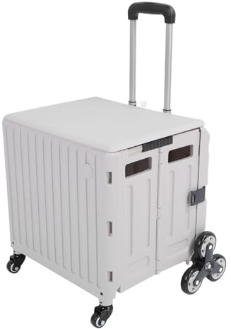 Alomejor Carrello Multiuso Pieghevole Cassetta Mobile Leggera e Portatile per Anziani e Donne Carrello della Spesa per Salire le Scale per Uso Domestico