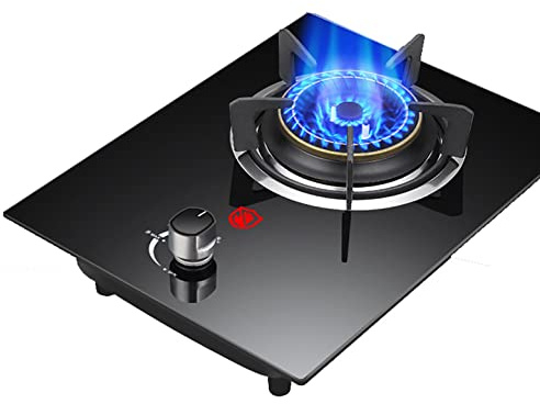 Fornello a gas a bruciatore singolo, fornello a gas integrato, design compatto con dispositivo di guasto della fiamma e supporti in ghisa, classe energetica A