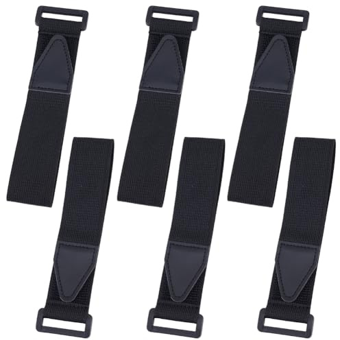 CABODYALS 1 boîte de 6 sangles de Jambe de Pantalon de Vélo Sangles de Cheville Réglables avec Boucle Ceinture Noire pour Cyclisme Bottes Militaires Attaches de Tige Ensemble de Clips pour le Sport la