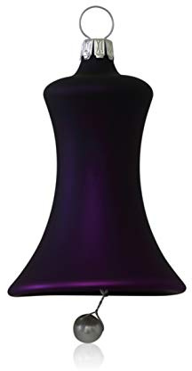 Lauschaer Glas Christbaumschmuck Glocken klein lila matt 3 Stück d 5cm Christbaumschmuck Weihnachtsbaumschmuck mundgeblasen