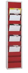 EICHNER | Planungstafel | mit 10 Schienen | einreihig | HxBxT 1280 x 315 x 74 mm | rot