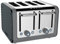 Dualit Architect 4 Slot Grey Body with Metallic Charcoal Panel Toaster