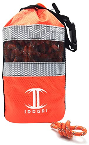 IDGGDI Throw Bag for Water Rescue with 70ft Reflective Throwable Rope, Floating Rescue Ropes for Kayaking, Whitewater Boating, Ice Fishing, Rafting, Swimming, Boating Equipment