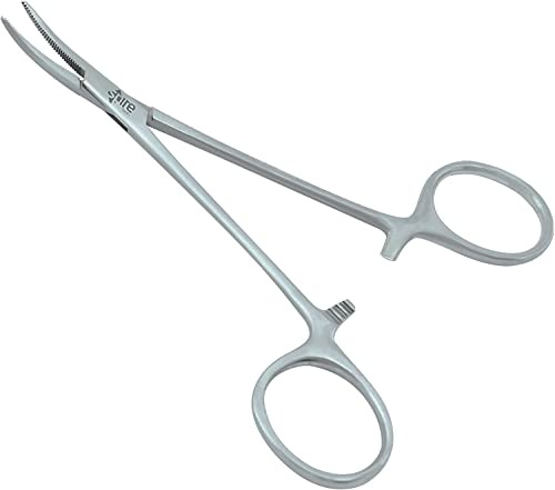Spire Tools ® Professional Curved Stainless Steel Dog Ear Hair Plucking Forceps Pet Tweezers for Grooming, Piercing Ball Removal Screw Tool, Fishing Pliers Hook Remover – Veterinary, Jewellery Clamp