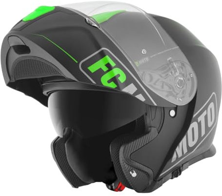 FC-Moto Novo Straight Klapphelm, schwarz/grün, XL (61/62)