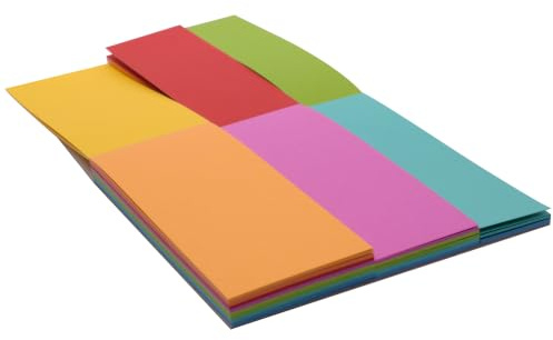 Florence Bloc d'Étiquettes Papier Cartonné - Brights - 15 x 6,3 cm / 15 x 5 cm / 15 x 3,7 cm - 135 pcs - 216 g/m² - Étiquettes en Papier Cartonné pour Cadeaux, Scrapbooking et Cartes de Vœux