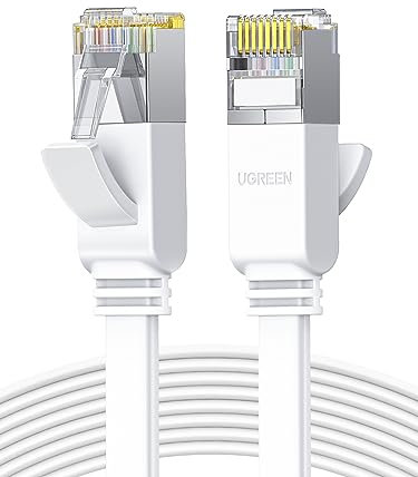 UGREEN Long Câble Ethernet RJ45 Réseau Gigabit 1000Mbps Plat Compatible avec Routeur Switch Modem Décodeur TV Box Internet PS5 PS4 Xbox Console de Jeux PC Portable (15M)