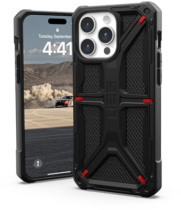 URBAN ARMOR GEAR UAG Case Compatible with iPhone 15 Pro Max Case 6.7 Monarch Kevlar Black Rugged Heavy Duty Military Grade Drop Tested Protective Cover