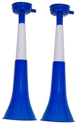 Tromette Vuvuzela Due corpi. Accessorio per calcio e celebrazioni sportive. Tromba d'aria rumorosa per l'animazione Ideale per il trasporto (Grecia, 2 Prodotti)
