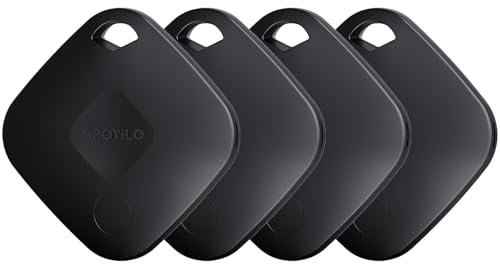 Yipoyilo Air Tracker Tag 4 Pezzi, Compatibile con Apple Dov'è (Solo iOS, Non Supporta Android), Localizzatore Chiavi con Protezione della Privacy, per Borsa da Viaggio Chiave e Altro, Nero