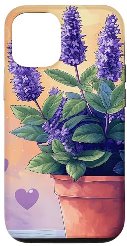 iPhone 13 Anise Hyssop Plant In Pot Cottagecore Boho Hearts Graphic Case