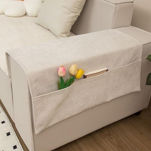 TINAYAUE Organizador de reposabrazos de sofá con 3 bolsillos grandes para control remoto, llaves, gafas, habitación ordenada, funda para sillón, bolsa de almacenamiento, protectores de brazo de sofá