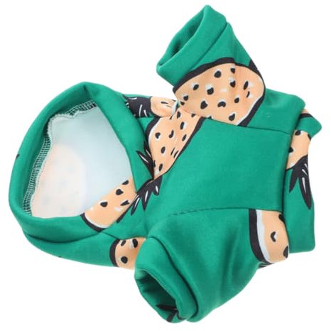 TOGEVAL Hundejacke Winddicht Warm Fleece Mantel Für Kleine Hunde Katzen Kuschelige Kleidung Für Alltag Aktivitäten Maschinenwaschbar Pflegeleicht Grüne Ananas s