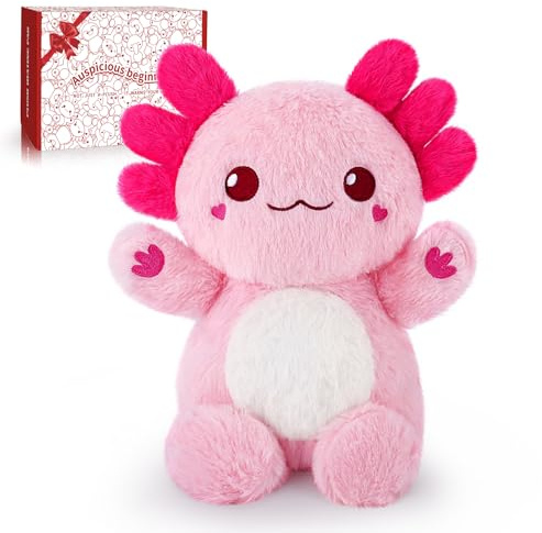 Microwave Heating Pad for Pain Relief for Unisex, Heat Pad Plush Portable Heated Pad for Back Pain Cramps Period Pain Relief, Animal Weighted Plush Axolotl, Microwave Heating Pad Animal Warm Gifts