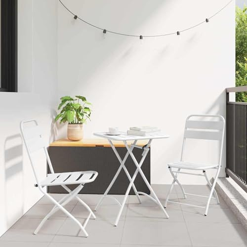 Mengtu Folding Garden Chair, Compact Stylish Outdoor Seating for Group Gatherings and Leisure Activities, 42 x 52 x 82 cm, Powder-Coated Steel Frame, Patio Terrace Balcony Use