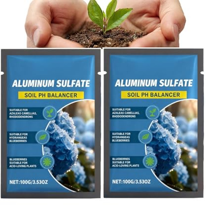 2PCS Aluminum Sulfate Soil Acidifier for Hydrangea Blue, Long Lasting PH Adjustment Amendments for Garden, Acid Fertilizer Soil PH Lowerer for Gardens Ponds Home, Outdoor Plants