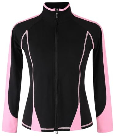 Kmarouse Chaqueta Patinaje Artístico Mujer Zip Paneles Entreno Pista