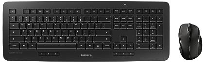 CHERRY DW 5100, Kabelloses Tastatur-Maus-Set, EU-Layout (QWERTY), 2,4 GHz Funk, Plug & Play, Ergonomische Rechtshändermaus, Batteriebetrieben, Schwarz