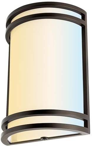 Sunlite 82023 LED Half Cylinder Wall Sconce Outdoor Light Fixture, 15 Watts (60W=), 950 Lumens, Color Selectable 30K/40K/50K, 80 CRI, Dimmable, ETL Listed, for Porches, Patios & Garage Openings