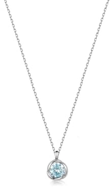 immobird Collier en argent 925 avec Aquamarine (J)