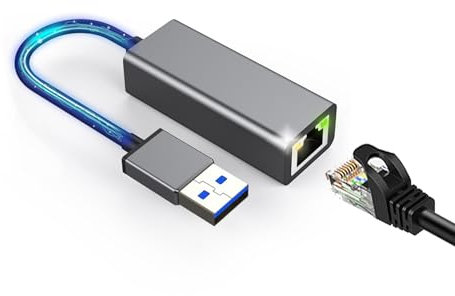 1000 Mbps Adattatore USB Ethernet In Alluminio, USB 3.0 A 10/100/1000 Gigabit Adattatore Ethernet USB, Plug & Play Porta RJ45 USB Ethernet Adapter, Adattatore USB Lan per Laptop, PC, Windows, Mac,Nero